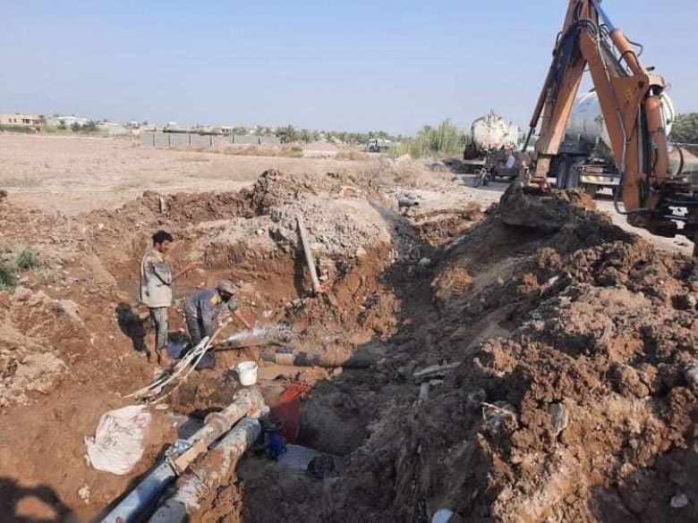 مديرية ماء كربلاء تنجز ربطة تقوية لحي الإمامين في قضاء الحر ومدير الماء يقوم بجولات ليلية لمتابعة مشاريعها