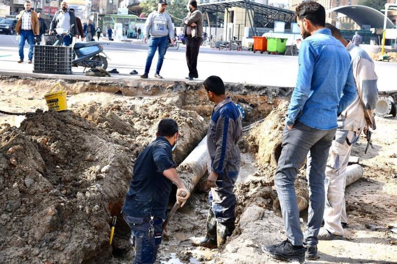 ماء كربلاء تنجز التعارضات مع مشروع تطوير سيطرة الكفيل في المحافظة
