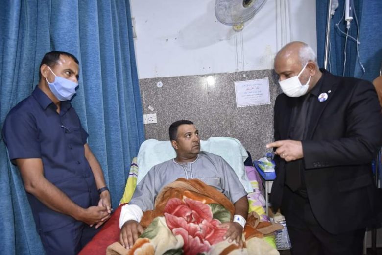 من هو (احمد ناجي) الذي زاره محافظ كربلاء المقدسة و وجه الكوادر الطبية بتقديم الرعاية التامه له