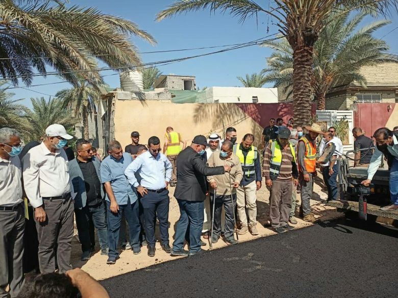 طرق وجسور كربلاء المقدسة تشرف على مشروع  شارع حيوي في منطقة الامام عون (ع