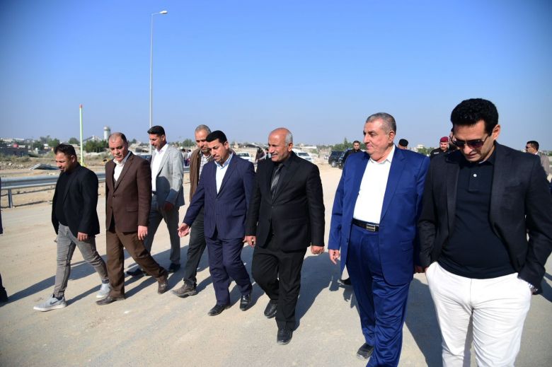 الخطابي يجري جولة ميدانية للاطلاع على نسب الإنجاز في مشروع دوار الامام الحسين عليه السلام