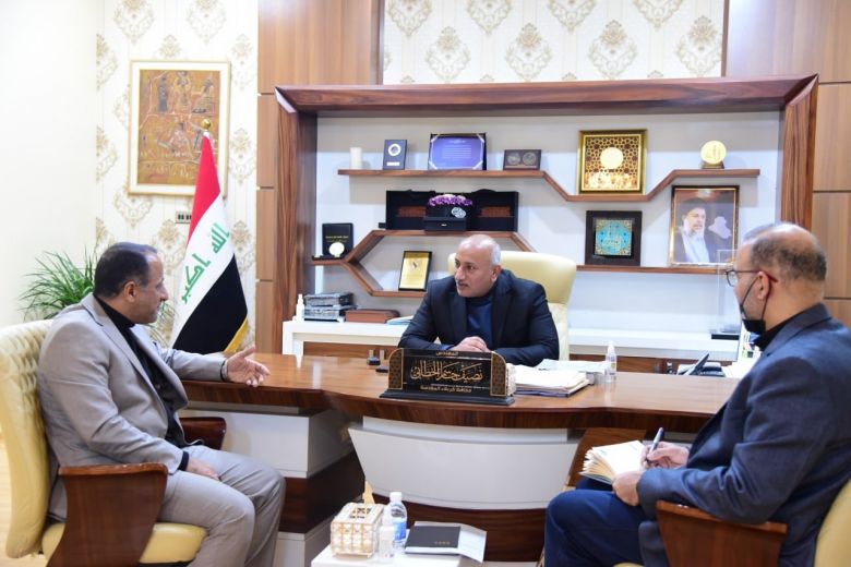 الخطابي يجري اجتماعا لبحث الأليات اللازمة لتنفيذ توسعة التصميم الاساسي لمحافظة كربلاء المقدسة