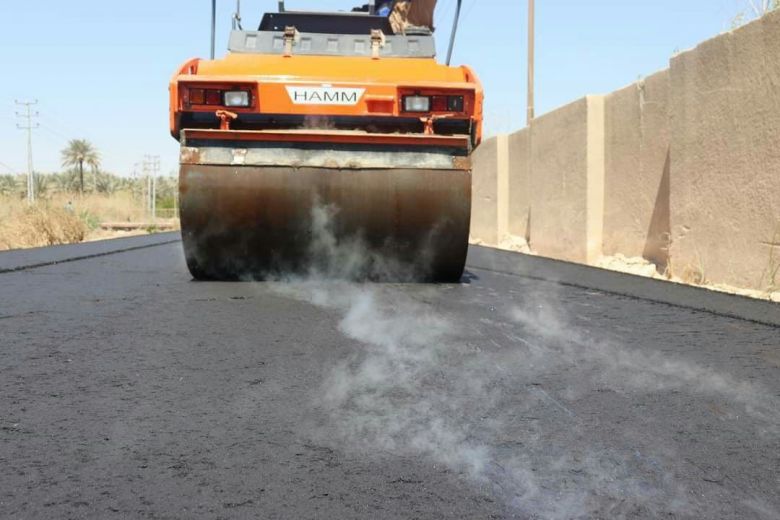 طرق وجسور كربلاء: طريق المغلف في قضاء الحسينية يشهد اللمسات الاخيرة