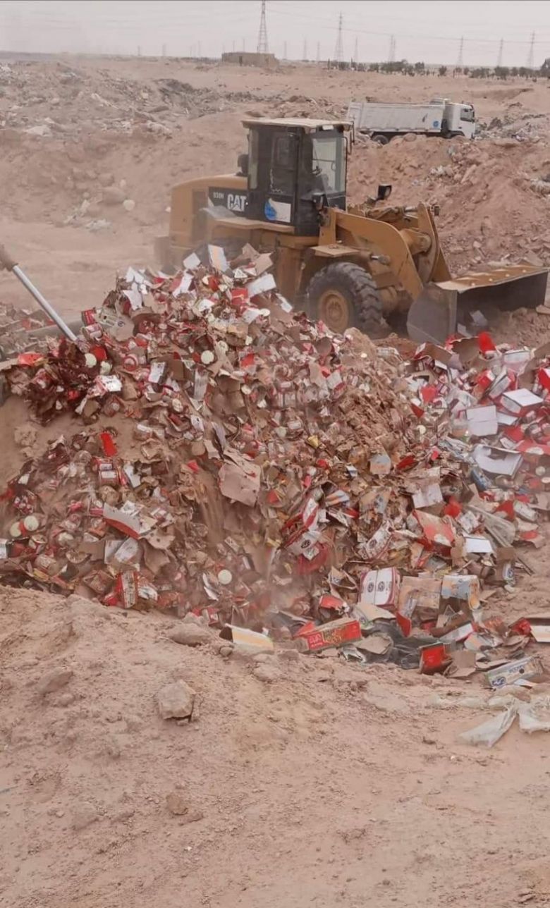 صحة كربلاء تستمر في حملات الرقابة الصحية وتعلن عن ضبط واتلاف 135 طن من المواد غير صالحة للاستهلاك
