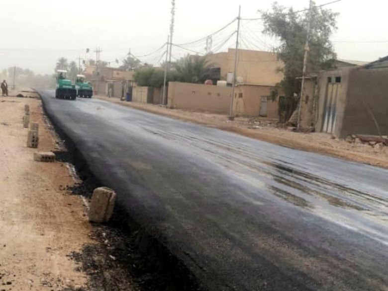 طرق وجسور كربلاء: المباشرة بالمقطع الثاني لمشروع انشاء وتبليط طريق كتف الحسينية