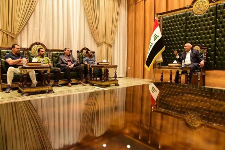 الخطابي يلتقي باللاعب الدولي قصي منير مثمنا عطائه للكره العراقية