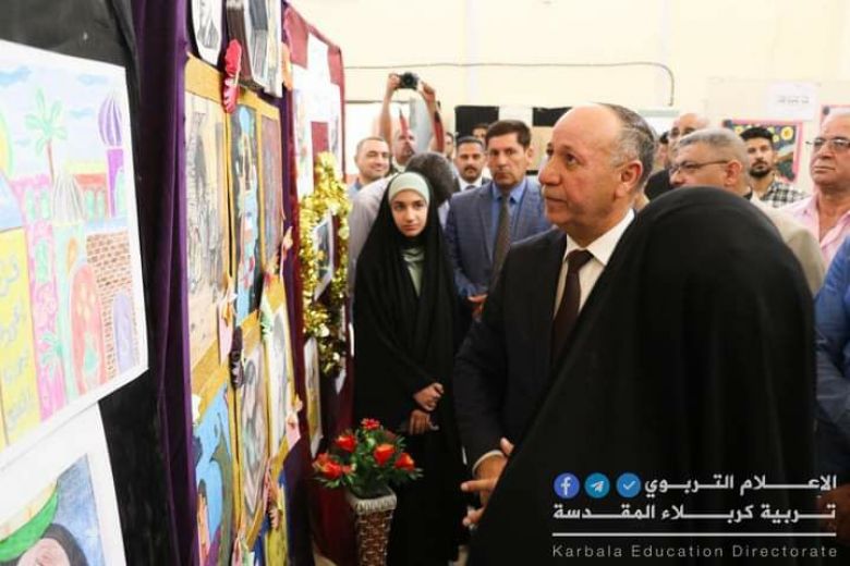 تربية الهندية تقيم معرضا لرسوم طلبة المدارس الابتدائية والثانوية