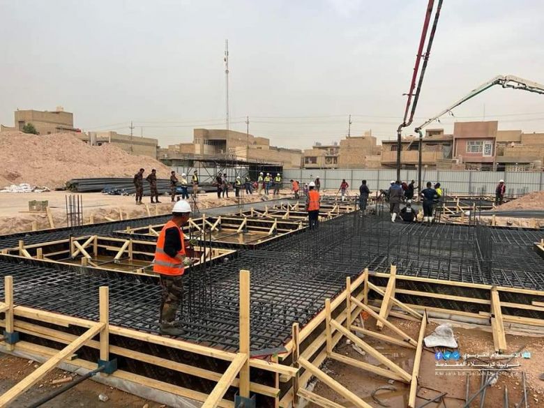 الشركات الصينية تباشر بمرحلة صب اساسات المدارس في كربلاء