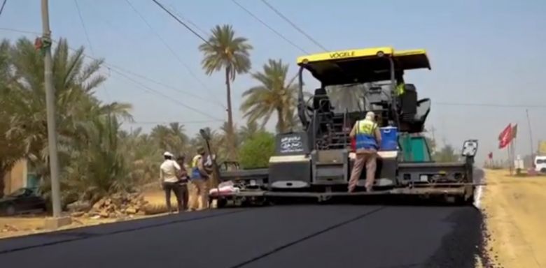 إنجاز نسبة (75%) من تطوير وإكساء أهم شارع حيوي يربط بين محافظتي كربلاء وبابل