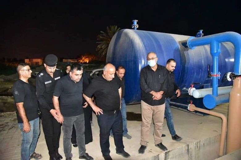 بالتزامن مع زيارة الاربعين.. محافظ كربلاء يتفقد مشروع الماء الصافي في المحافظة