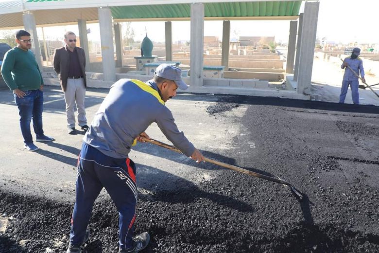 الخطابي يوجه بتأهيل وتبليط شوارع مقبرة جنة كربلاء