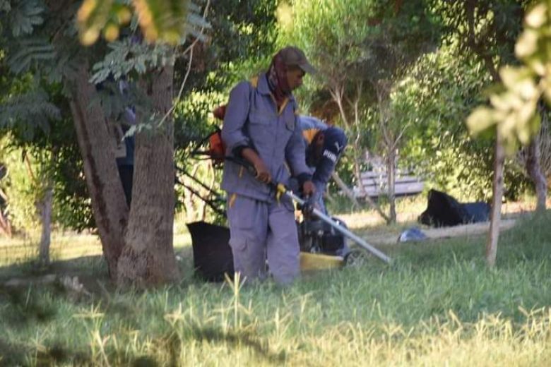 بالصور.. لكربلاء اجمل وابهى شعبة الحدائق تعمل على ترتيب وتنظيف المتنزهات العامة