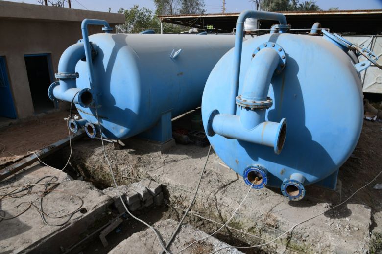 ماء كربلاء تباشر بصيانة وتأهيل مجمعات ماء في قضاء الحر