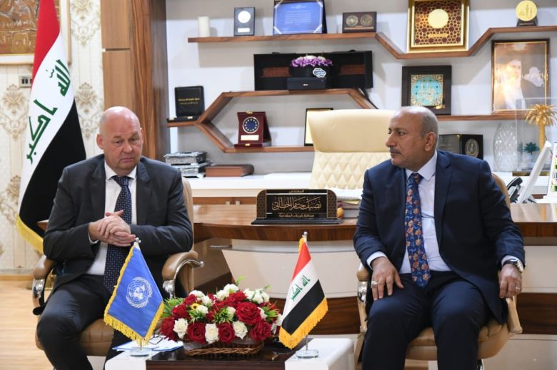 محافظ كربلاء يستقبل ممثل برنامج الامم المتحدة الانمائي في العراق أوكي لوتسما