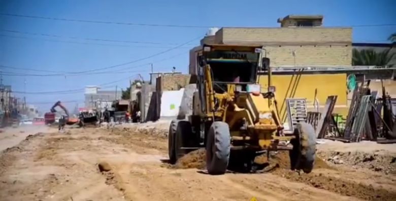 استمرار العمل بمشروع تطوير شارع البلدية القديم وصولا الى مفرق السوادة