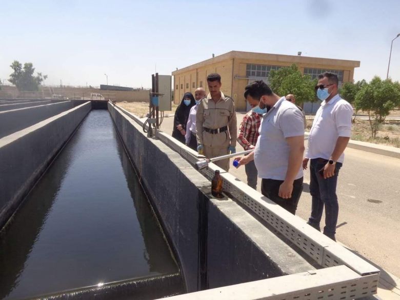 بيئة كربلاء تجري كشفا بيئيآ رقابيآ على محطات الصرف الصحي لمشروع مجاري كربلاء الموحد