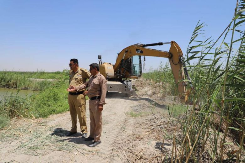 الموارد المائية تواصل حملاتها بإزالة كافة التجاوزات عن المحرمات والحصص المائية في عموم المحافظة