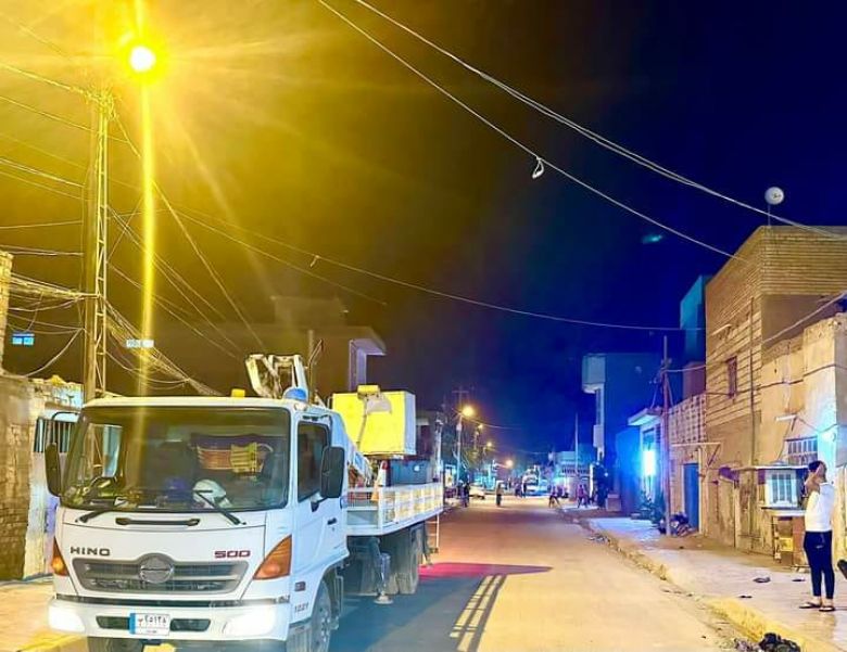 كهرباء الهندية تطلق حملة لأنارة الشوارع الرئيسية في القضاء