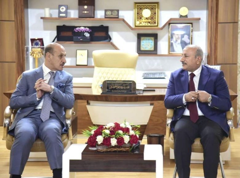 محافظ كربلاء يتباحث مع الكابتن عدنان درجال سبل التعاون لدعم نادي كربلاء الرياضي