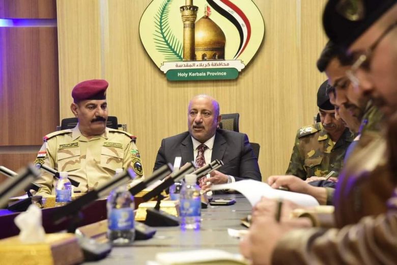 محافظ كربلاء يؤكد على ضرورة بسط الامن والامان خلال ايام الزيارات المليونية