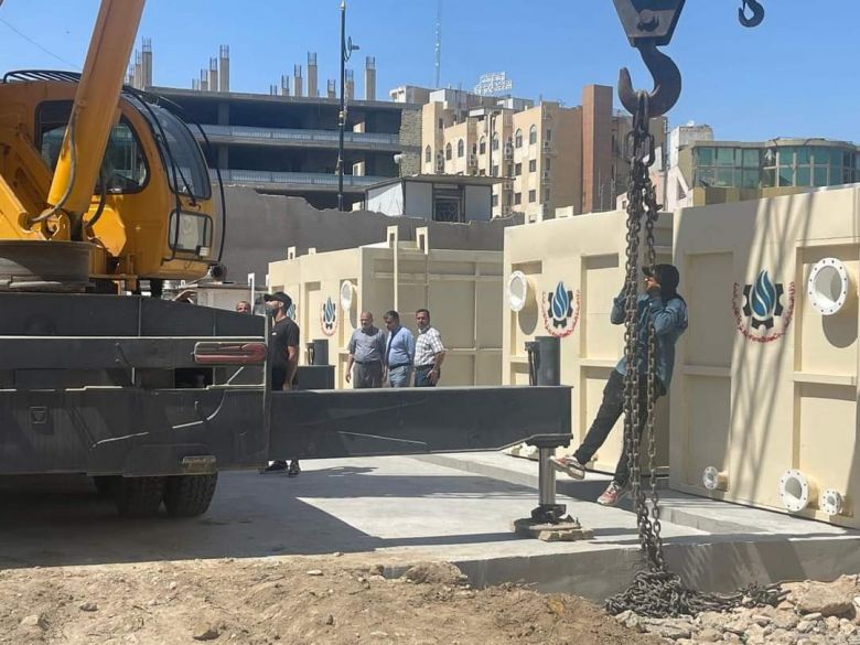 ماء كربلاء تباشر بنصب مجمع ماء في مركز المحافظة