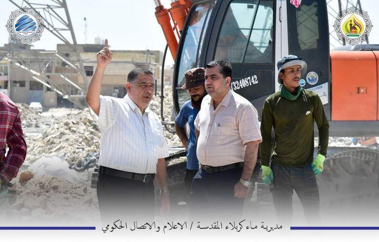 ماء كربلاء تباشر بمد خط ناقل لمعالجة شحة المياه