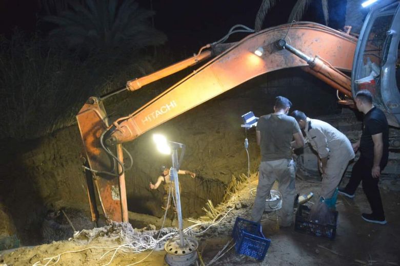 ماء كربلاء  تواصل اعمال صيانة الخط الناقل من مشروع مدينة الامام الحسين باتجاه حي الغدير