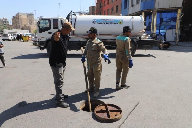 مجاري كربلاء تواصل تنفيذ خطتها الخدمية الخاصة بزيارة الاربعين