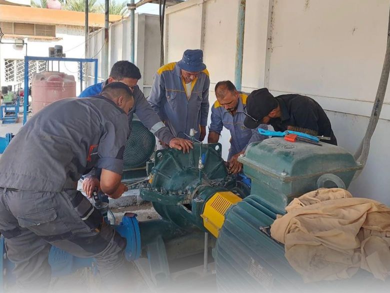 ماء كربلاء تواصل اعمالها في  صيانة المجمعات والشبكات المائية خدمة للزائرين