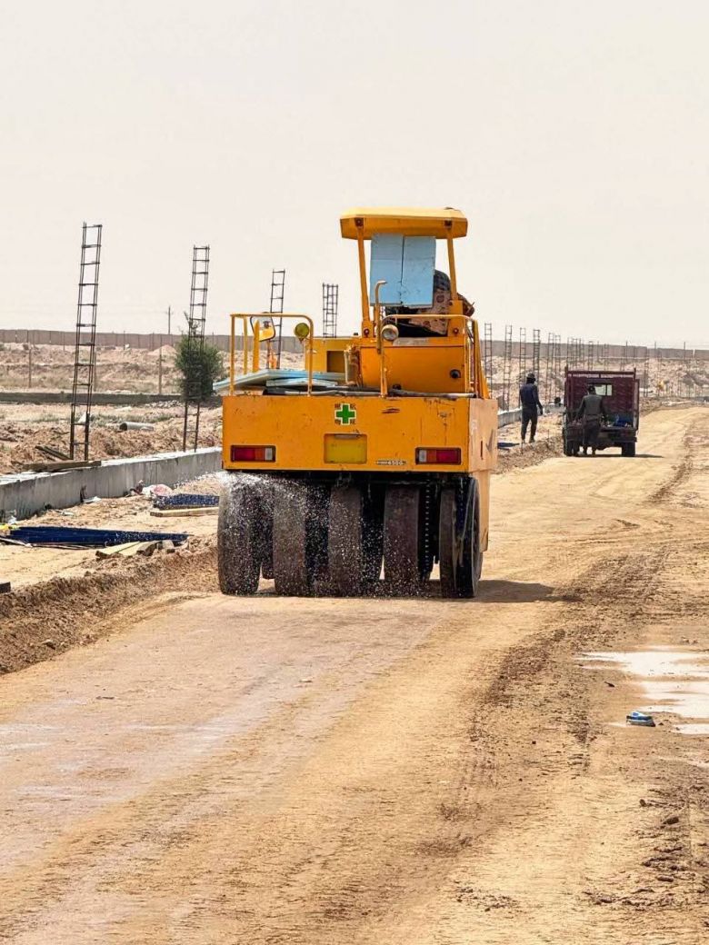 استمرار اعمال إنشاء ساحة للمواكب الحسينية والزائرين على محور كربلاء- نجف