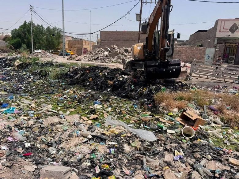 الموارد المائية تواصل اعمال رفع التجاوزات عن الانهر والمبازل