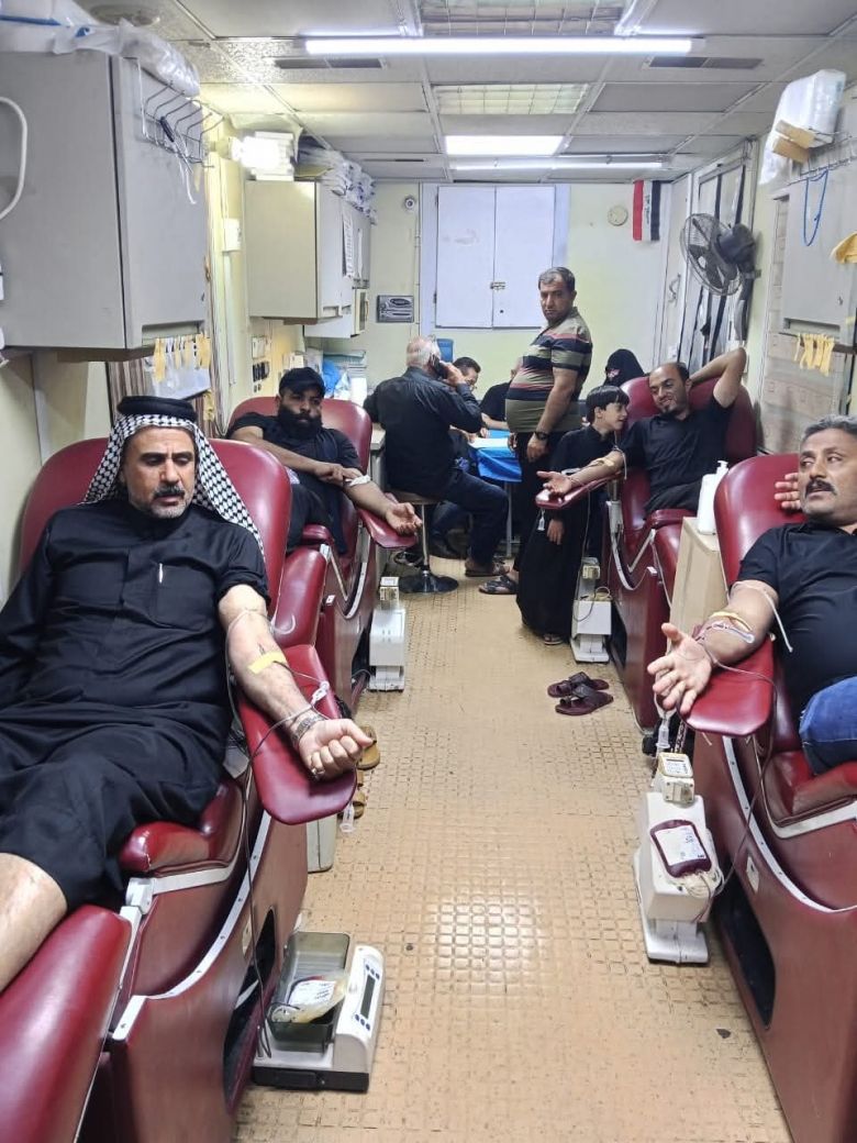 صحة كربلاء تُعلن جمع 3650 قنينة دم خلال زيارة عاشوراء ومراسيم دفن شهداء الطف