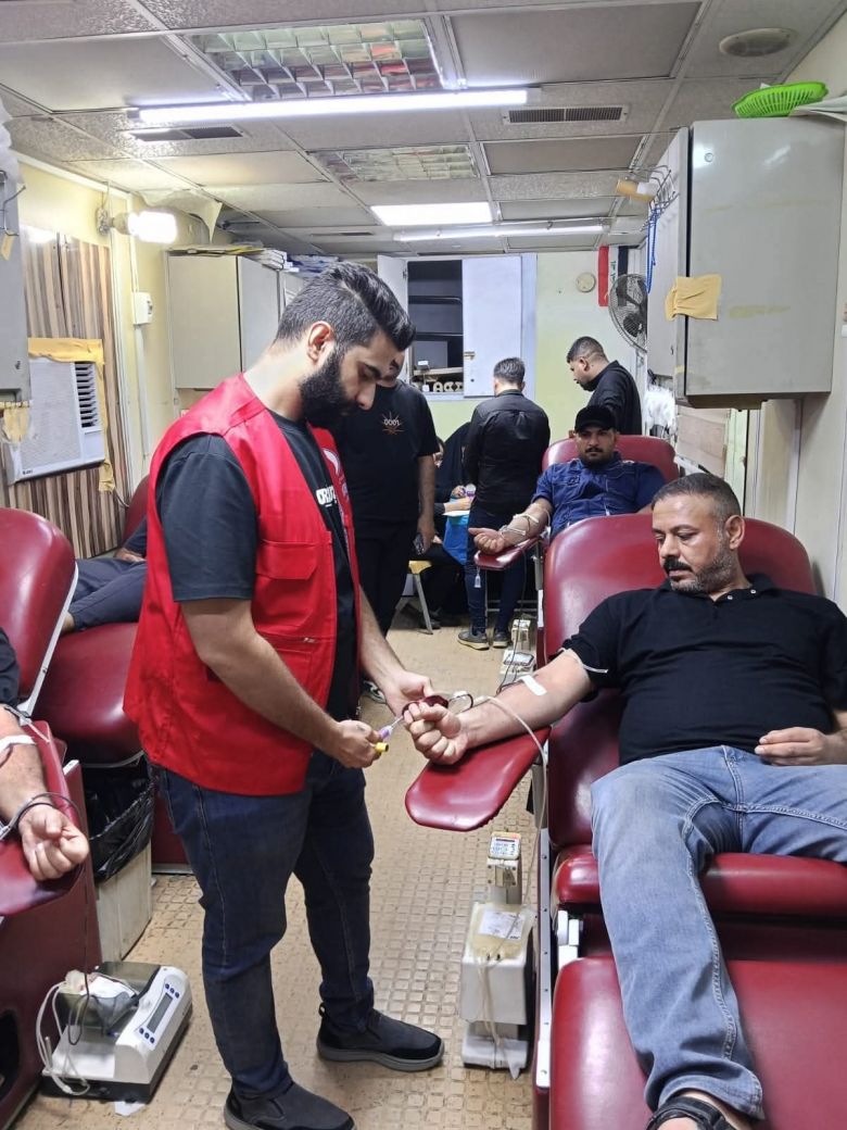 مصرف الدم في كربلاء يجمع مايقارب 2019 قنينة دم مُختلفة الأصناف.