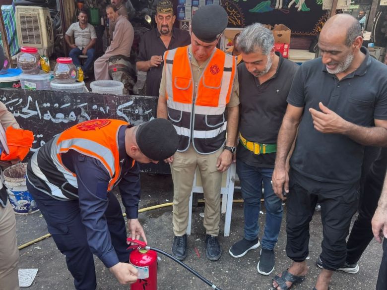 الدفاع المدني ينشر مفارز إسعاف ودروس إطفاء لحماية الزائرين وخدمة أصحاب المواكب